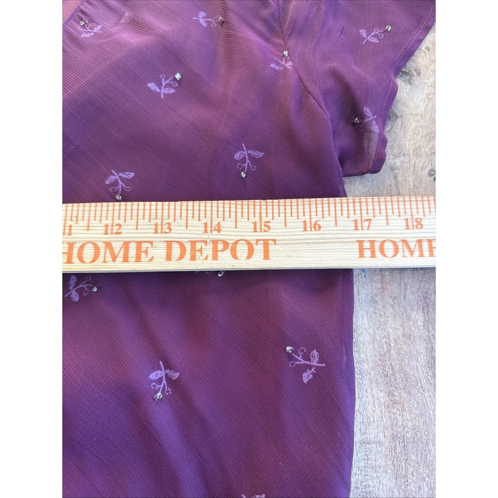 Vintage 90s Beaded Asymmetrical Bias Cut Maxi Dress  Sz 8 V-Neck Rayon Burgundy‎ - Picture 12 of 15